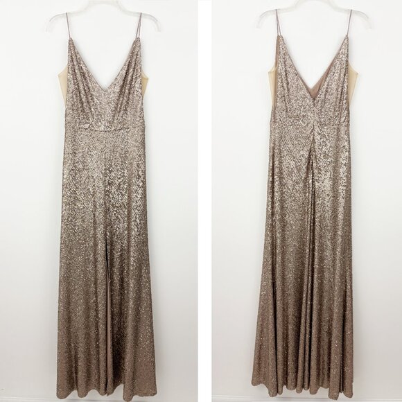 Jenny Yoo Collection Zelda Sequin Maxi Dress Size 8 Hazel Sleeveless Formal - Picture 2 of 12